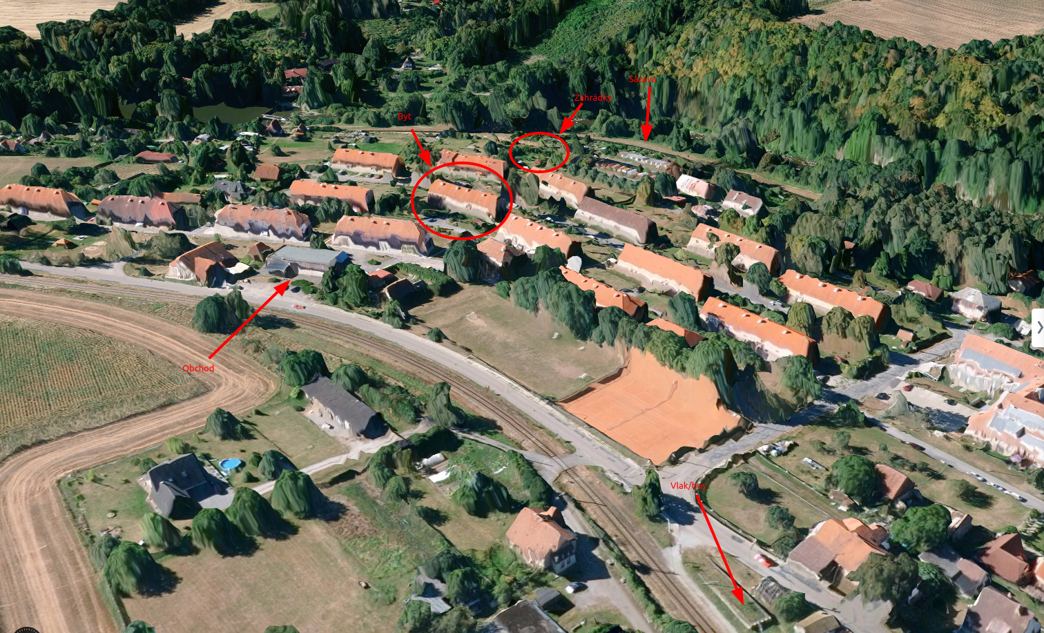 3D mapa okolí